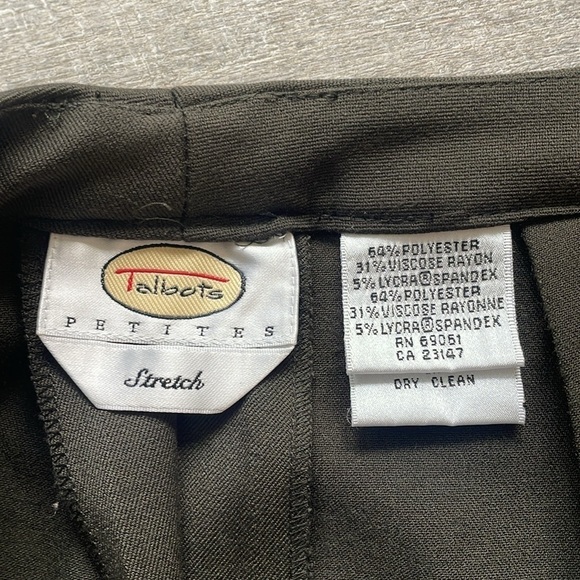 Talbots Size 10 Dark Hunter Green/Grey Casual Office Wear Stretch Pants - Picture 5 of 7
